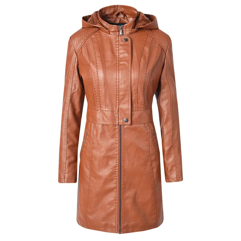 Кожаная куртка новинка сезона осень зима 2019 цвет коричневый/черный/кофейный