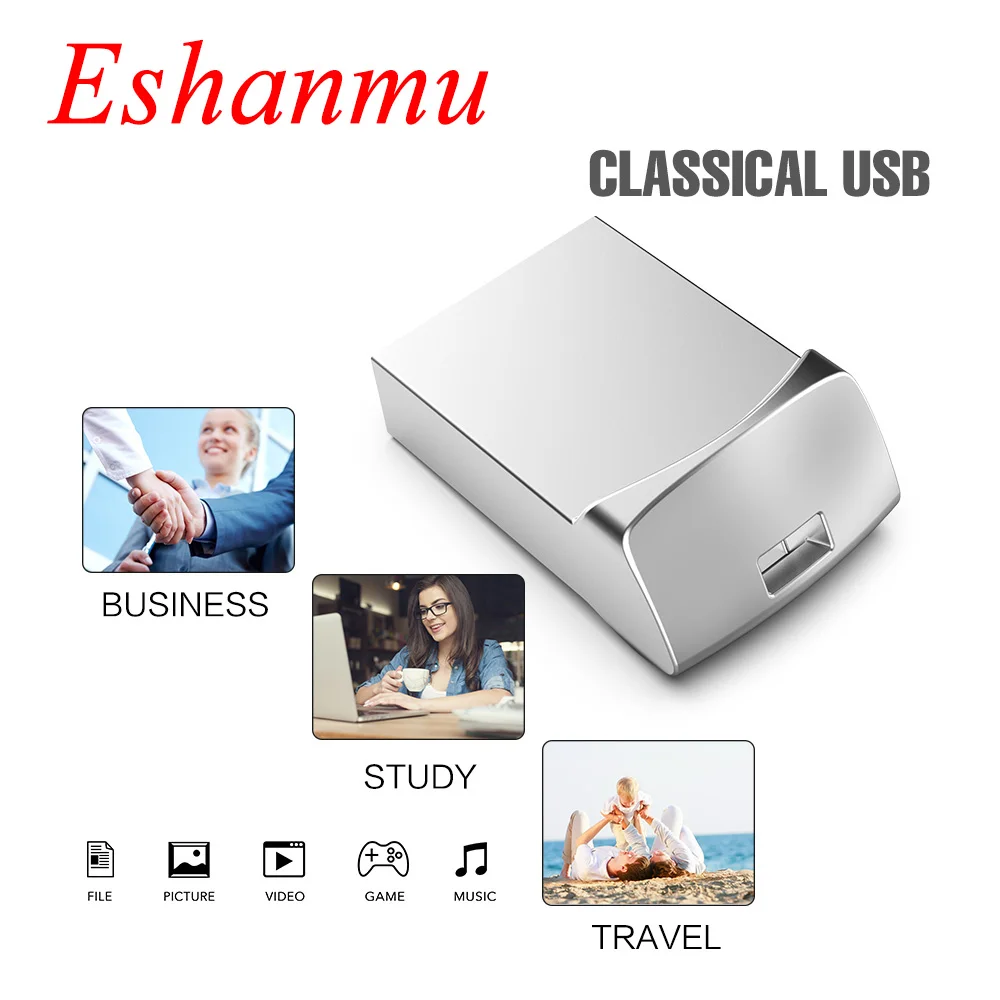 Водонепроницаемый компактный Usb флеш накопитель Eshanmu 8 ГБ 16 32 64 128 ГБ|USB