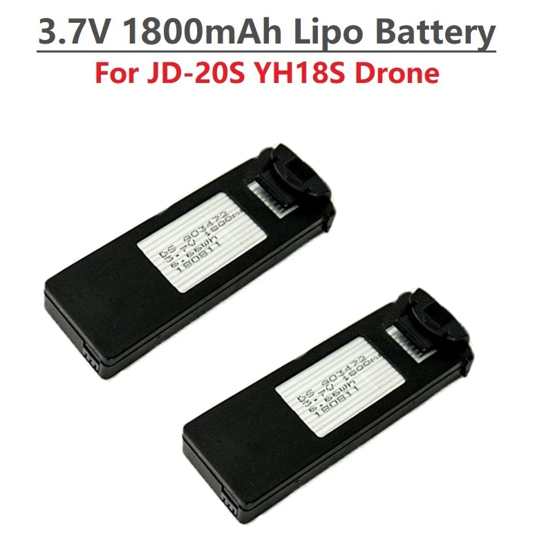 Оригинальный аккумулятор для дрона 3,7 в, 1800 мАч для телефона JD20S YH18S, запасные части для GPS, квадрокоптера с дистанционным управлением, аккумулятор для дрона Lipo, 2 шт./компл.