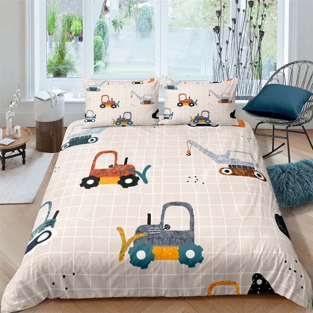 

Cartoon Boys Bedding Set Game Car Track Pattern Bed Cover Duvet Cover Set Children Birthday Gift Single Twin Bedclothes for Kids