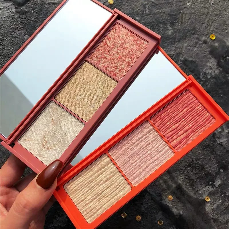 

NOVO5310 Shimmer Highlighter Powder Palette Face Contouring Makeup Highlight Face Bronzer Highlighter Brighten Skin 3 Colors