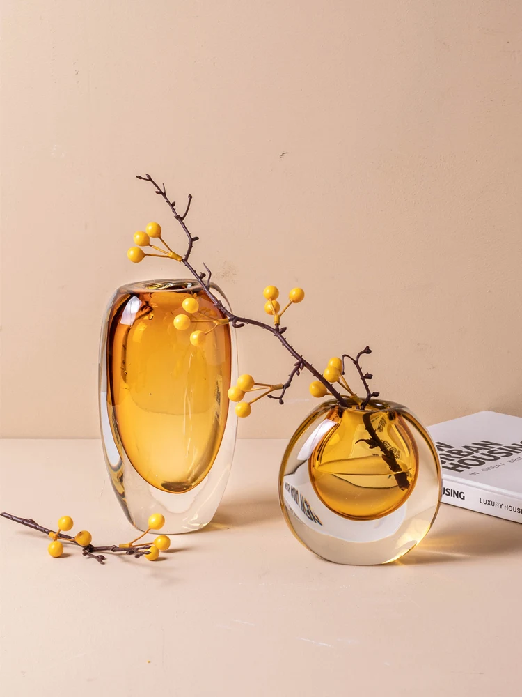 

Стеклянная ваза TT, современное простое украшение для гостиной, Цветочная композиция, светильник, роскошный высушенный цветок для прихожей