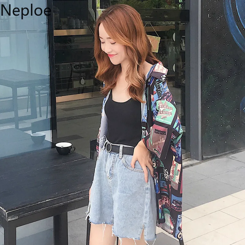 Женские топы с принтом в стиле хип-хоп повседневные блузы отложным воротником и