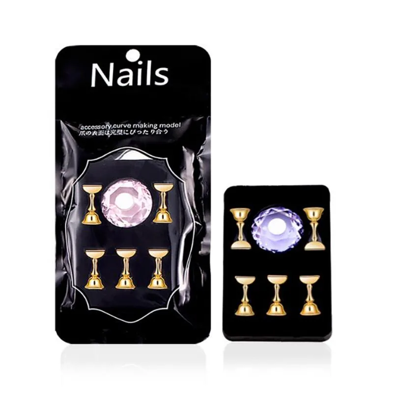 

1 Set Strong Suction With Crystal Base Alloy Nail Tip Holder Nail Art Practice Stand Display Learner Specialist D213