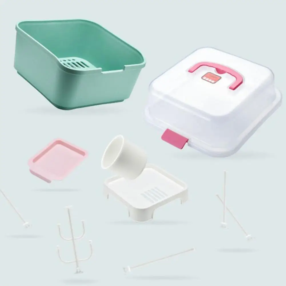 

Baby Bottle Storage Box Portable Dinnerware Organizer Drying Box Nipple Feeding with Cover Nursing Container Storage Case