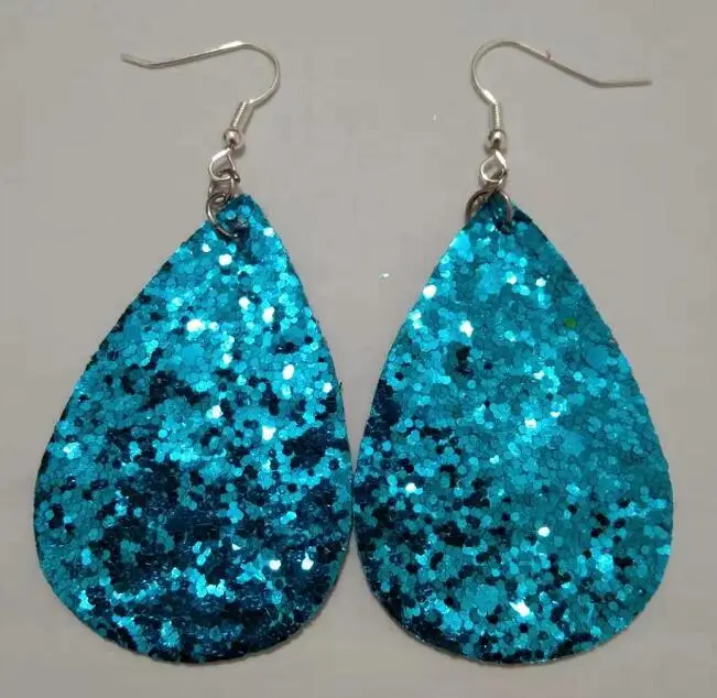 26 New Teardrop PU Leather Earrings Lightweight Leaf Petal Drop Earrings Valentines Day Gift For Women Girls - Окраска металла: 26