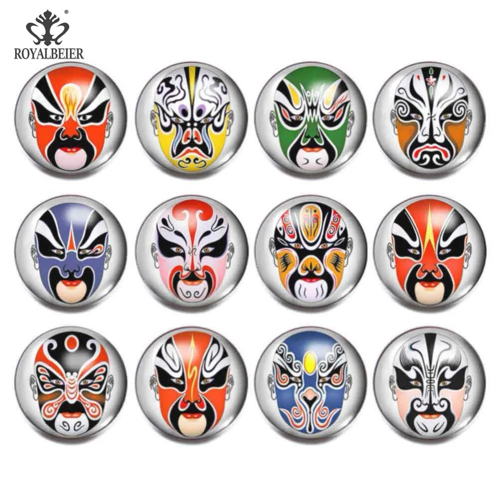 12 шт./лот китайские традиционные стеклянные бусины с изображением Пекинской