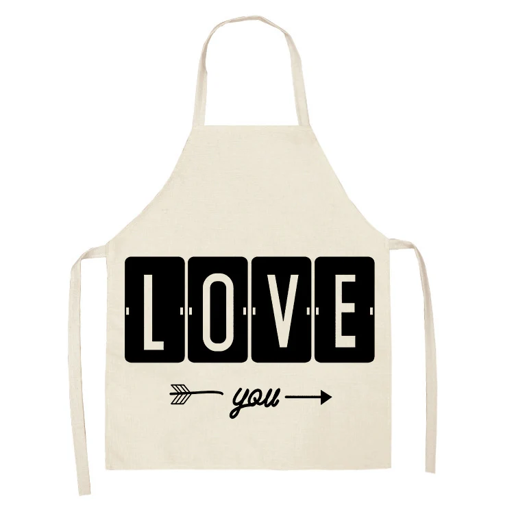 

Black Geometric Printed Pattern Kitchen Sleeveless Aprons Cotton Linen Bibs 53*65cm Household Women Cleaning Home Cooking 46293