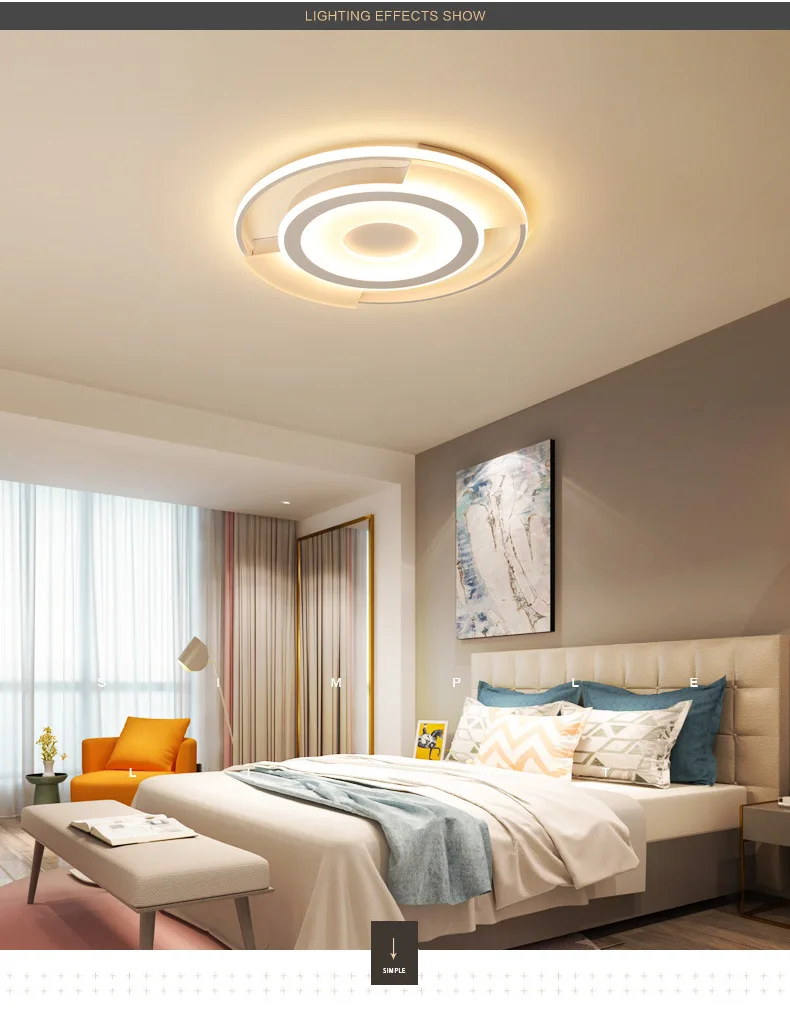 Светодиодное потолочное освещение для детей, спальни, кухни, AC90-260V, современная белая поверхность, Настенный декор, домашнее освещение, блеск