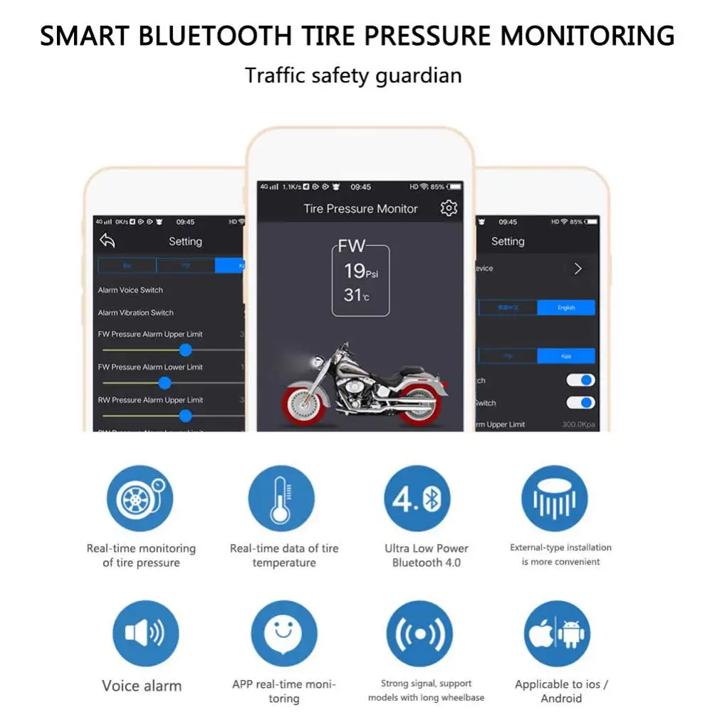 Система мониторинга давления в шинах GIORDON беспроводная система контроля Bluetooth