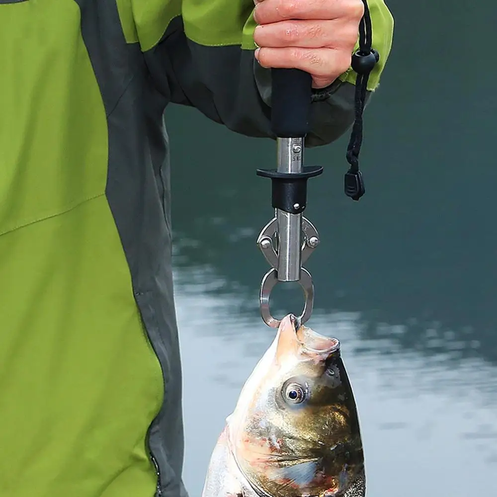 

Newly Fish Clamp Control Stainless Steel Fishing Lip Grip Holder Grabber Pliers with Weight Scale Tool YA88