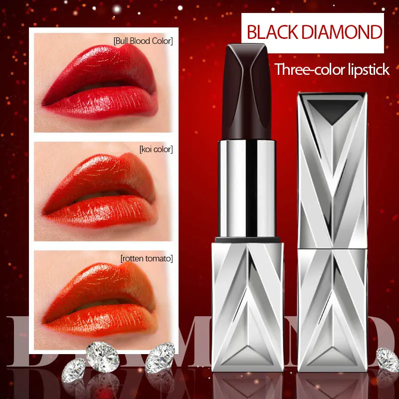 

1pcs Matte Diamonds Lipstick Moisturizing Waterproof Long Lasting Sexy red Lipstick Beauty Cosmetics Tools