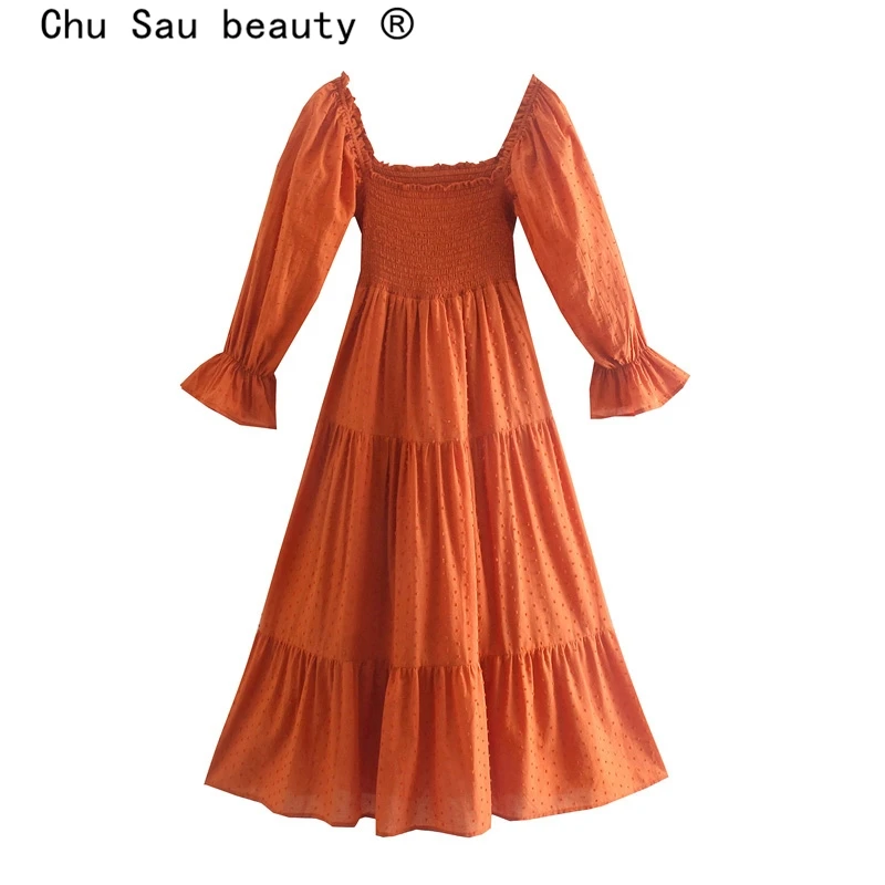 

Новинка, модное винтажное шикарное однотонное платье миди в праздничном стиле, женское Повседневное платье с бантом на спине