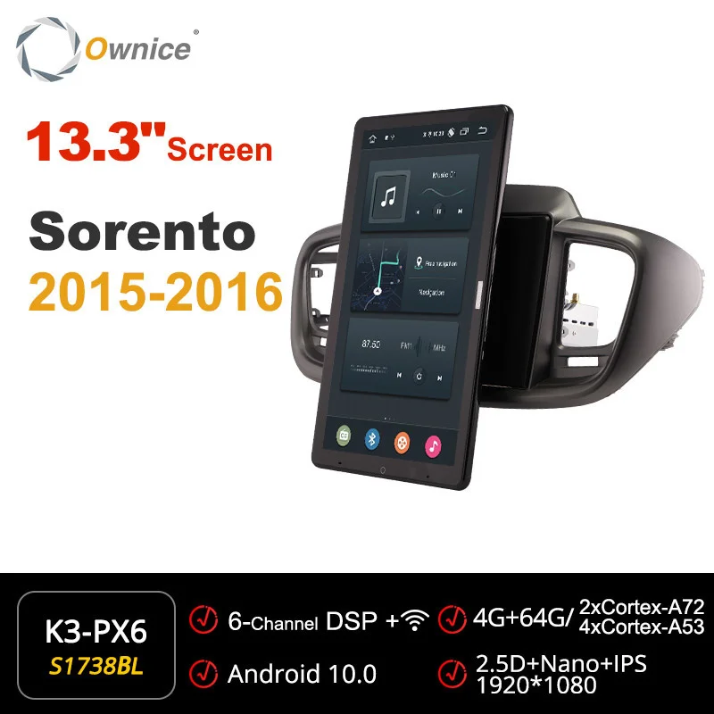 

Головное устройство Ownice для Kia Sorento 2015 2016, 1920*1080, Android, 13,3 дюйма, IPS
