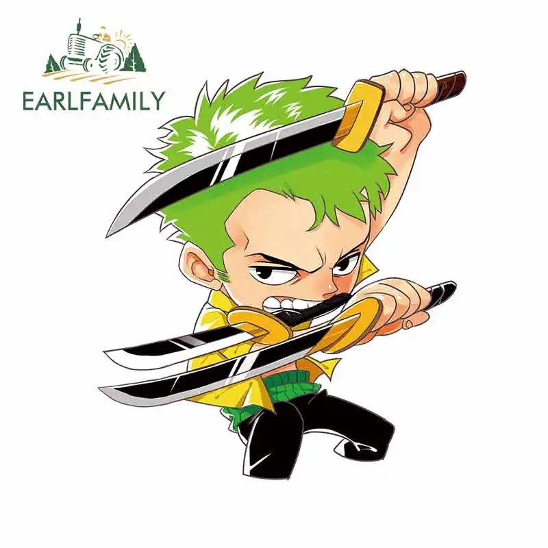 

EARLFAMILY 13 см x 12,1 см для Roronoa Zoro, наклейка для кемпера, грузовика, водонепроницаемая аниме Водонепроницаемая 3D Автомобильная наклейка, виниловая автомобильная пленка