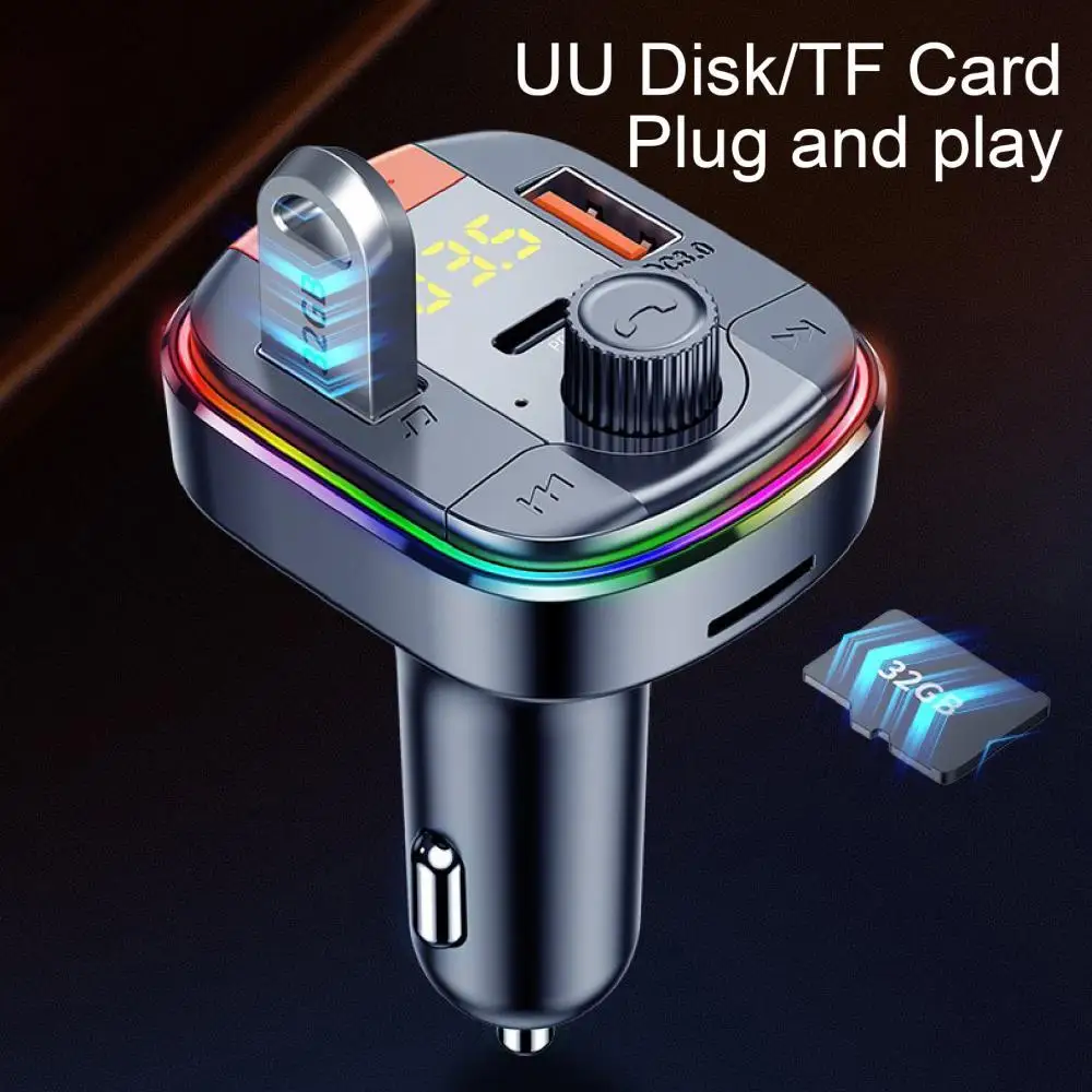 

AGETUNR Car Charger FM Transmitter Bluetooth Audio MP3 Music Player TF Card Car Kit QC3.0 Dual USB Car Charger Phone Charger