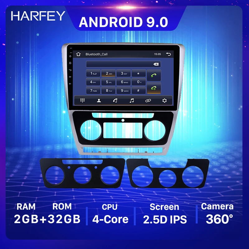 Harfey Android 9 0 GPS автомобильное радио для Skoda Octavia 2007 2008 2009 2010 2011 2014 Wifi 10 1 дюймов
