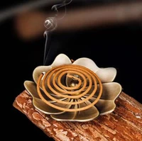 flower shape vintage metal backflow incense burner alloy fragrance furnace plates zen buddhist incense holder home decor