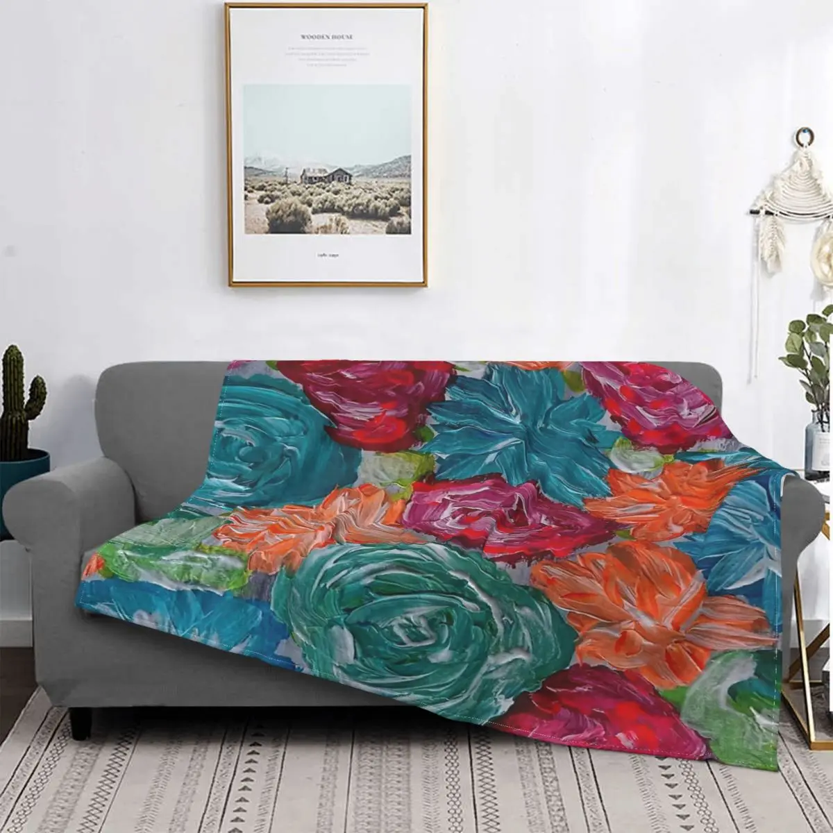 

Manta de flores pintadas de amor, a cuadros colcha para cama, sofha, toalla de playa, manta Kawaii, ropa de cama y fundas