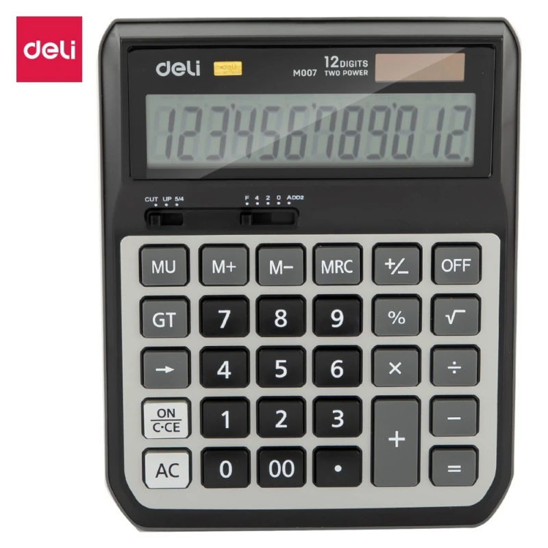 

Deli Desktop Office Calculator Solar Dual-energy Calculator Financial Supplies