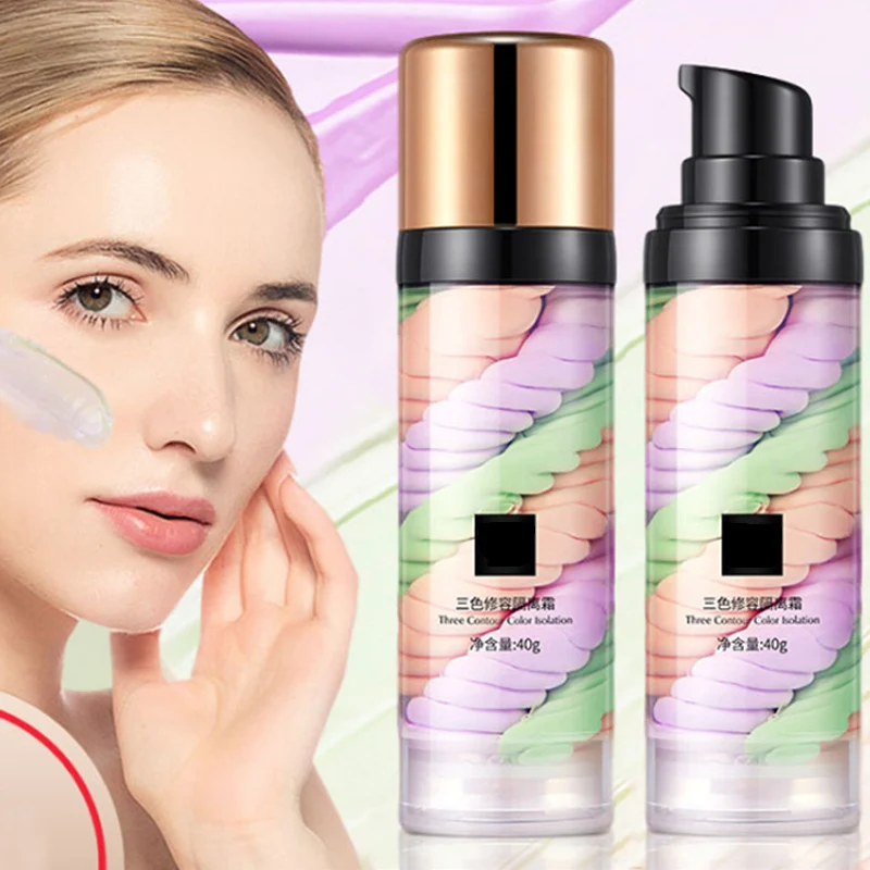 

Трехцветная основа для макияжа, база для лица, база для макияжа, полное покрытие, праймер для осветления кожи MH88