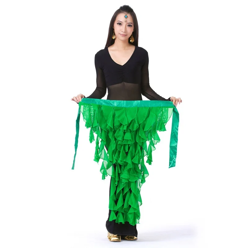High Quality Latin Belly Dance Costume Tassel Wrap Belt Chain Skirts Chiffon Hip Scarf Tribal Waves | Тематическая одежда и