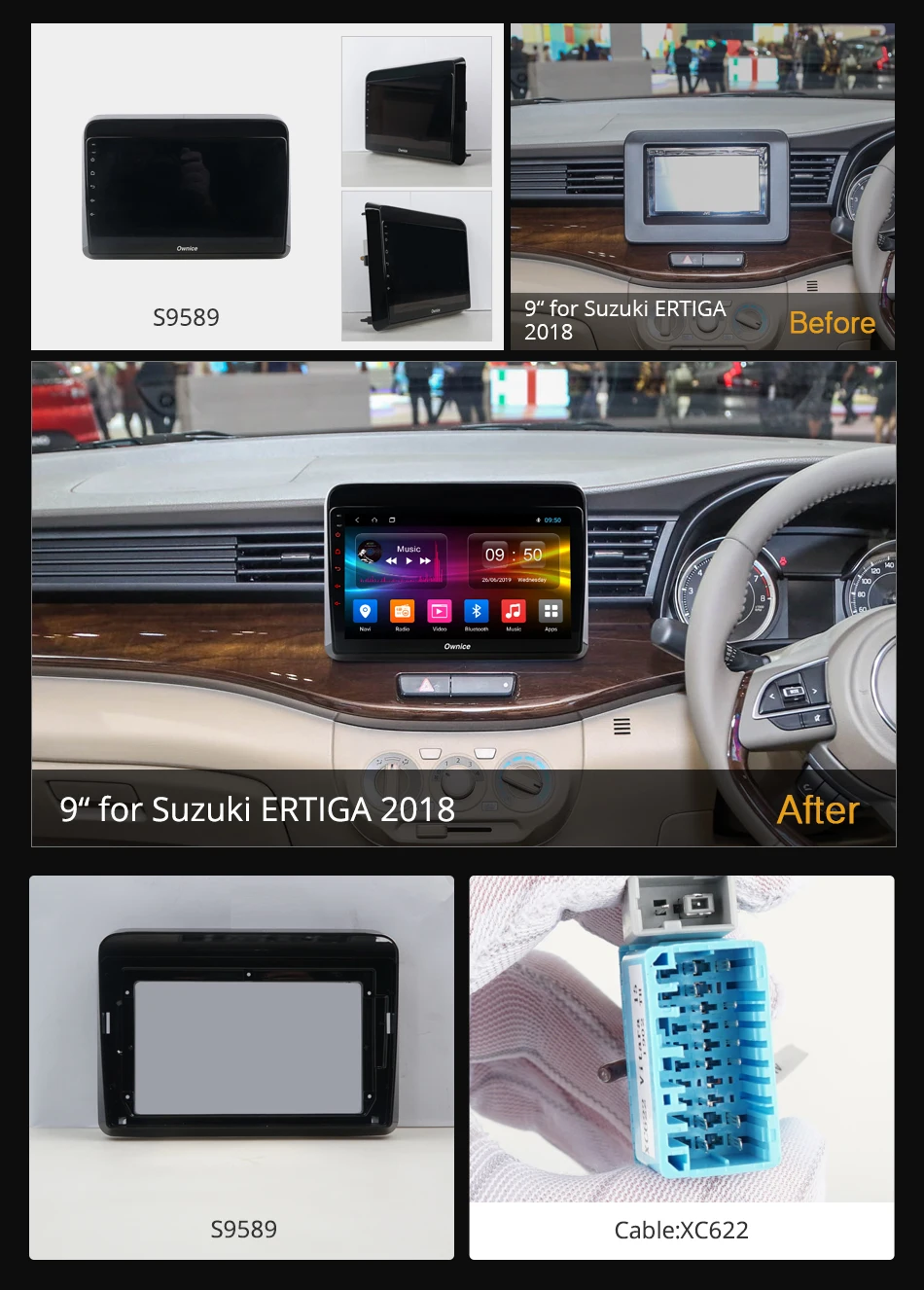 Ownice k3 k5 k6 Android 9.0 Car Audio For Suzuki Ertiga Maruti 2018+ GPS Headunit DSP 4G LTE SPDIF 360 Panorama | Автомобили и