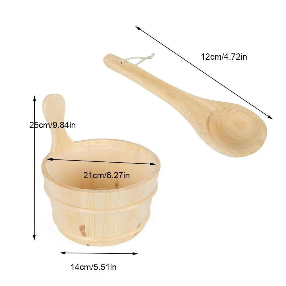 

5pcs Wooden Luxury Sauna Set Steam Room Accessories Sauna Barrel Spoon Hourglass Thermometer Lamp For Sauna And Spa