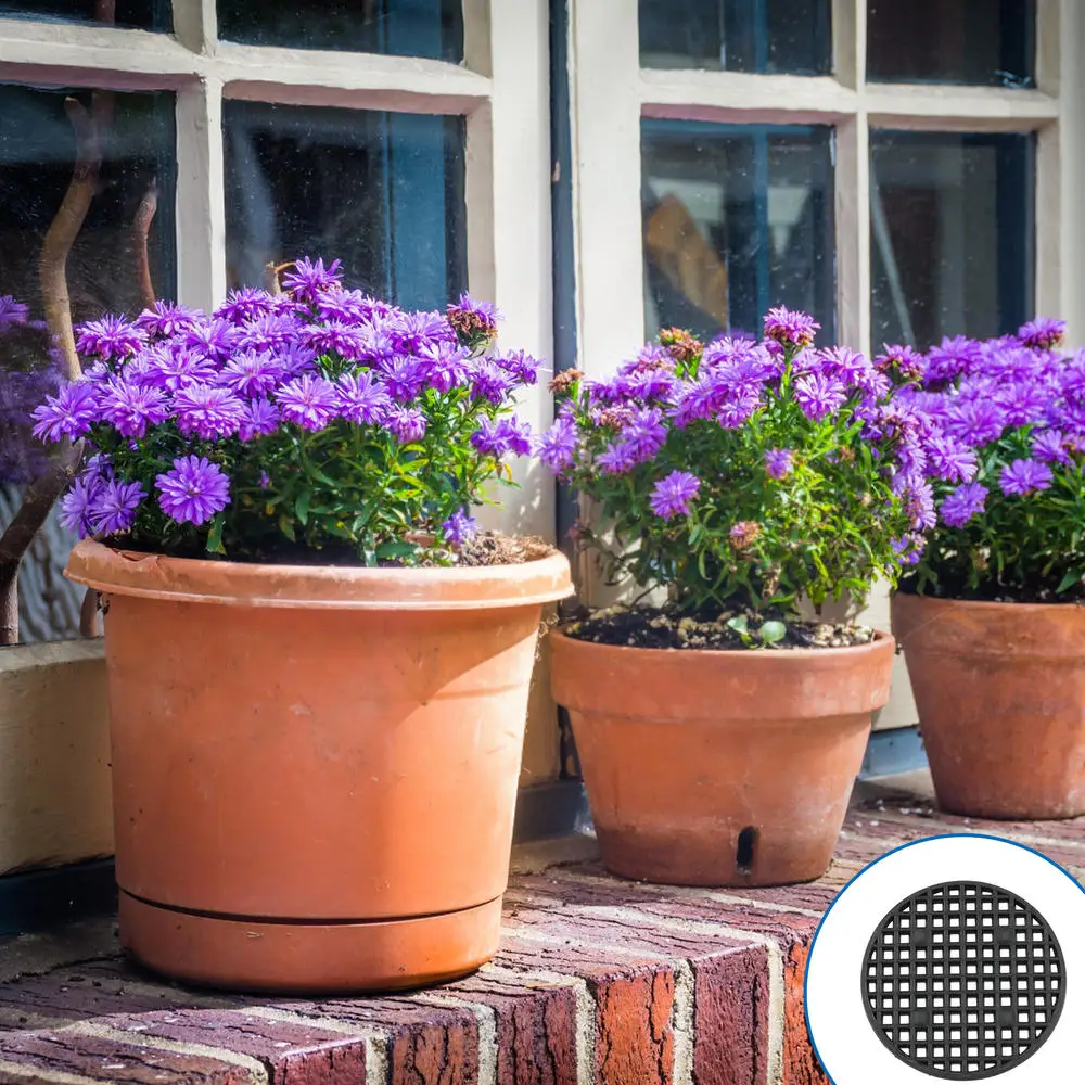 

10Pcs Ronde Bloempot Mesh Pad Ademend Lekvrij Bodem Rooster Mat Met Drainage Gat Bescherming Duurzaam Bonsai Thuis