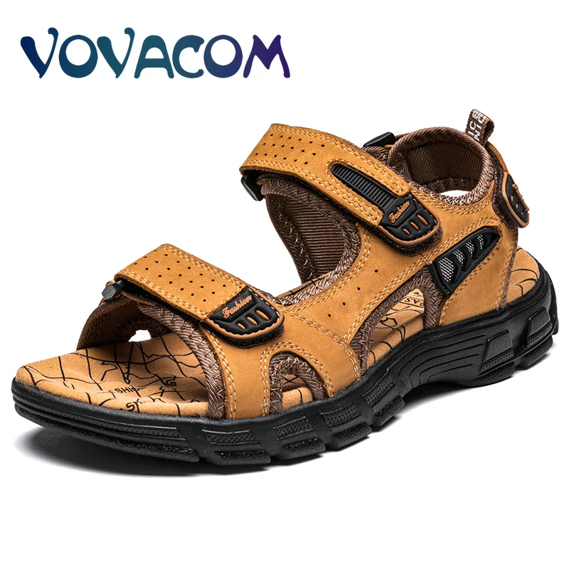 

Hot Sale Summer Men's Sandals Outdoor Non-slip Men's Beach Sandals Handmade Genuine Leather Men's Shoes Fashion Men Sneakers