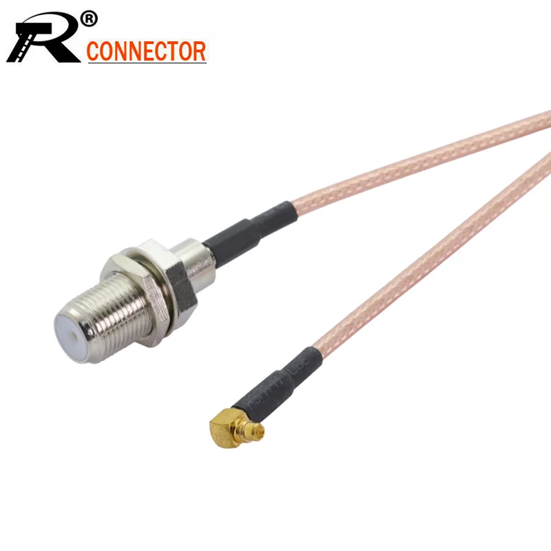 10 шт./лот F Женский Джек к MMCX Мужской правый угол штекер RF коаксиальный косичка RG316