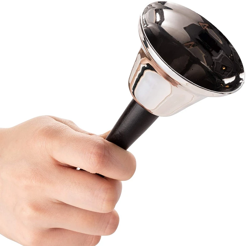 

12-Pack Set Silver and Gold Steel Service Handbells with Black Wooden Handles for Schools, Dinner Calling, Decor