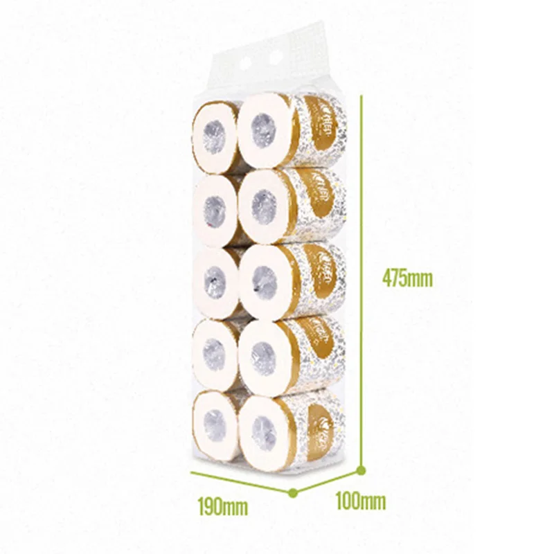 

2020 New 10 Rolls Toilet Paper 3-ply Bath Tissue Bathroom White Soft for Home Hotel Public ED889