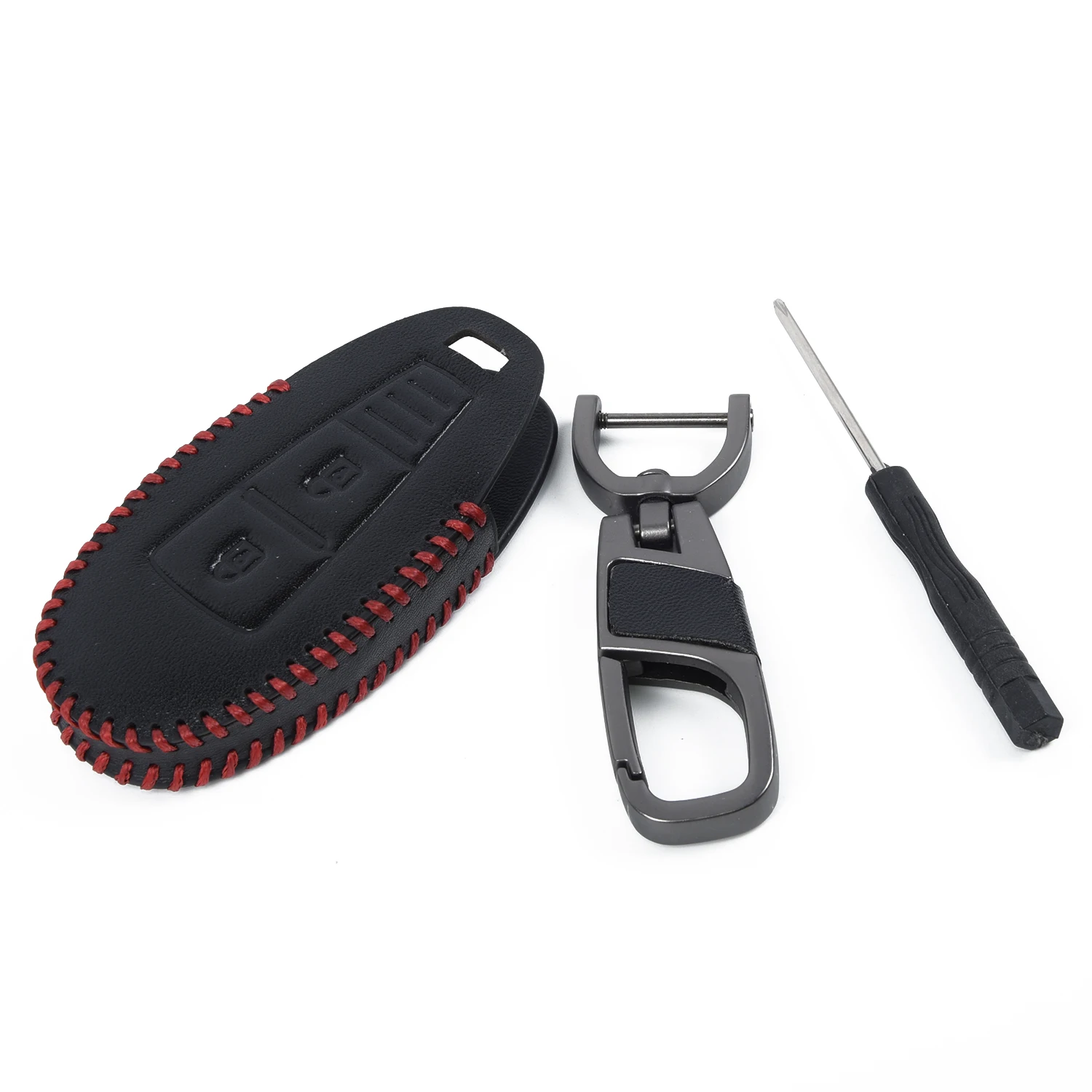 

Ring Remote Key Case Fade Key Auto Leather Shell 3 Buttons Accessories