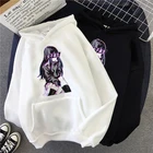 Худи школьница блестящее грустное японское аниме с капюшоном зимняя женская Толстовка Пуловер Харадзюку худи готическая одежда
