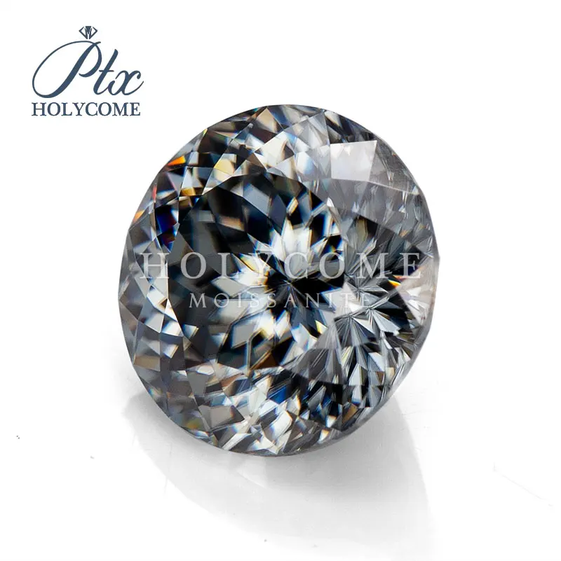 

12MM hot sale special 100 facets cut gray round moissanite supplier factory direct supply ring for jewelry making wholesale