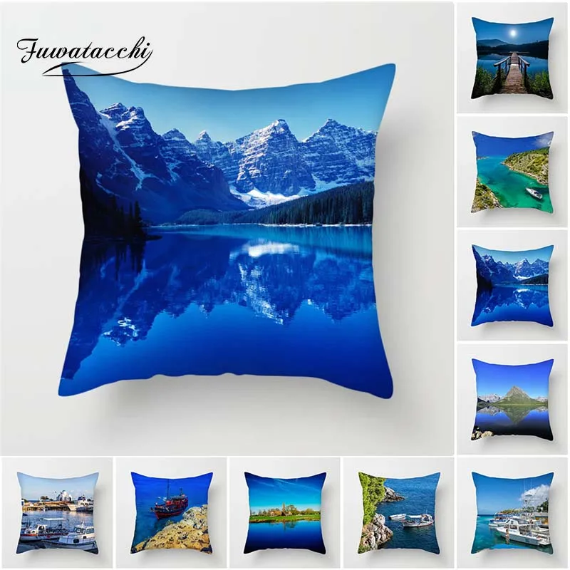 Чехол для подушки Fuwatacchi Snow Mountain средиземноморский пейзаж наволочка декоративных