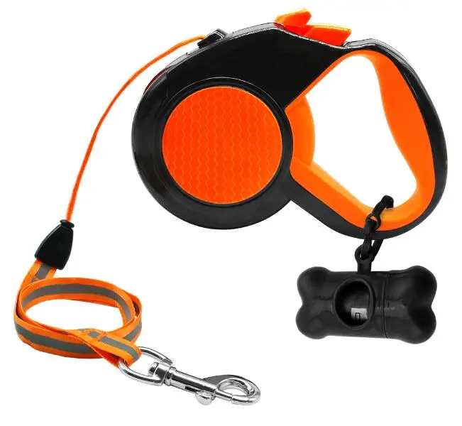 orange 3/5/8 м, автоматические вытяжные собачьи поводки, светоотражающая собачья упряжь тяговых канатов собак и кошек Прогулки поводок для домашних животных для малых и средних собак - Цвет: orange