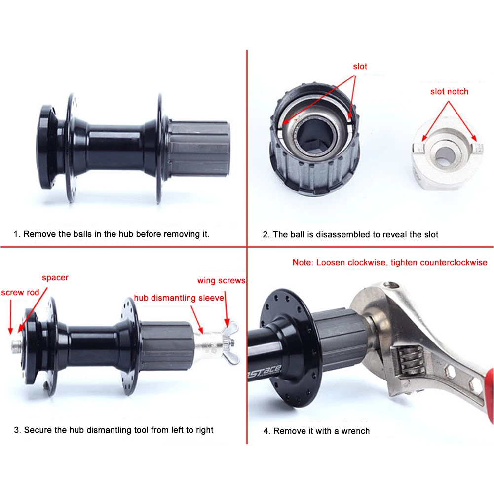 

Stainless Steel Bike Hub Disassembly Tool Set with Full-Threaded Rod Flywheel Remove Repair Tool