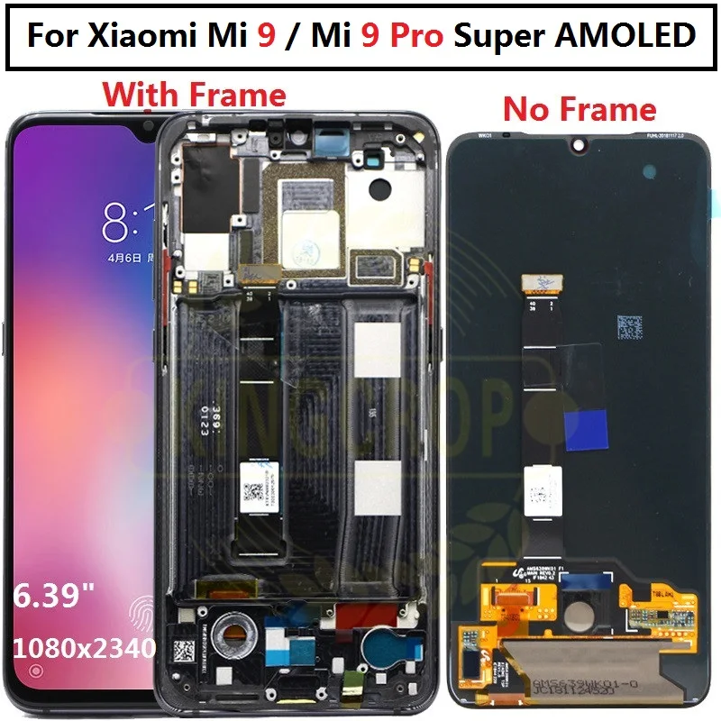 ЖК экран Super Amoled для xiaomi Mi 9 Mi9 pro дисплей с рамкой сенсорный pro|Экраны мобильных