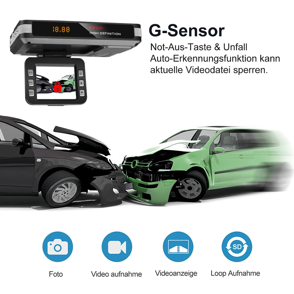 Car Radar DVR Anti Detector Driving Recorder Video Camera Flow Detecting Dash Cam 9V~24V with sucker charger | Автомобили и