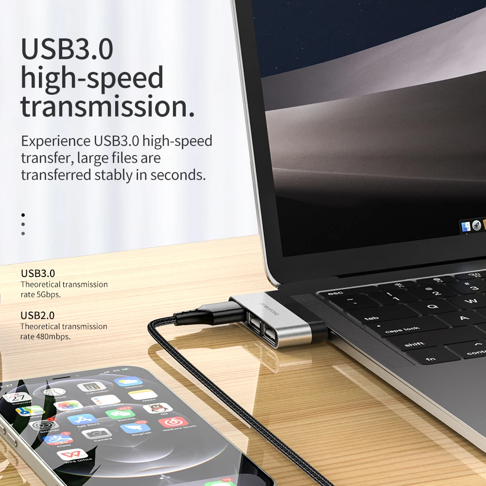 Переходник USB 3 0/Type-C Borofone для MacBook Pro 13 15 Air Mi Xiaomi Huawei OTG | Компьютеры и офис