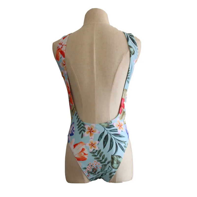 Imayio цветочный Цельный купальник открытая одежда для плавания высокая нога спина