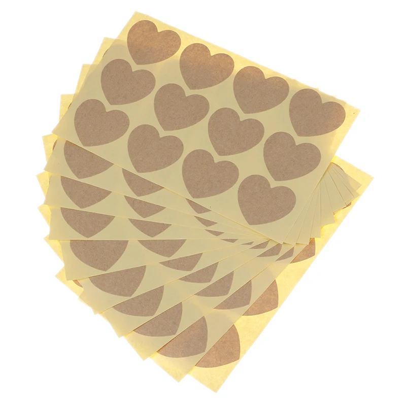 

120pcs Heart Shape Blank Kraft Paper Label Sticker For DIY Hand Made Stickers 3.5X3.6cm