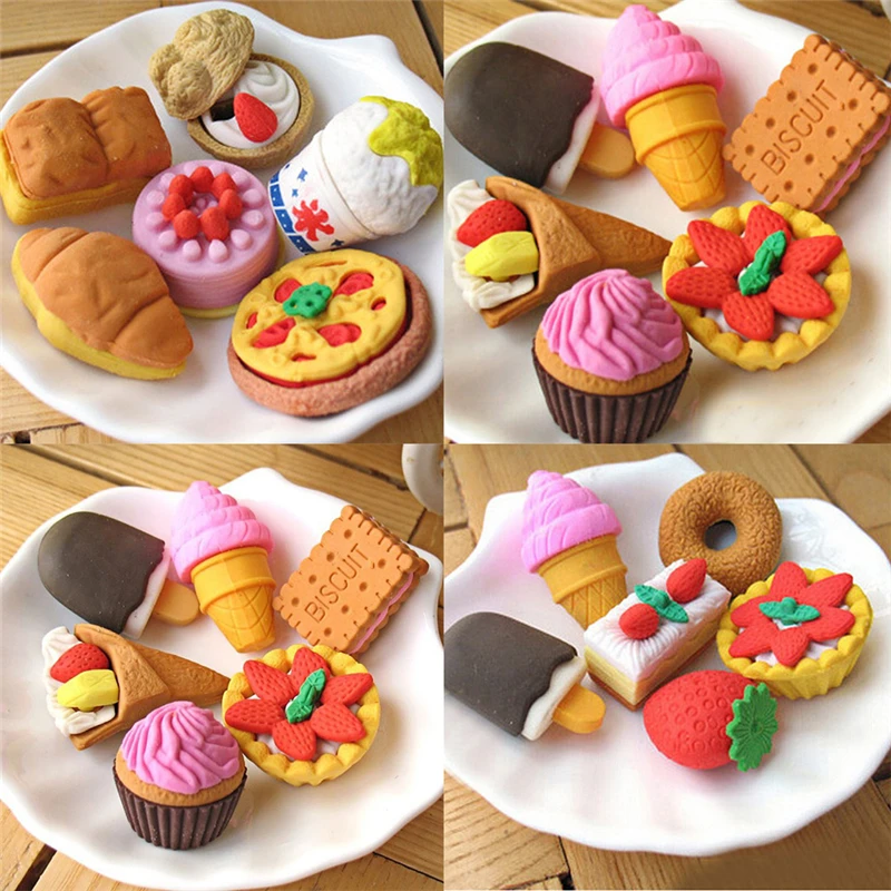 

Fun Eraser 4pcs Random Kid Child Japan Cup Cake Biscuit Cookie Cream Eraser