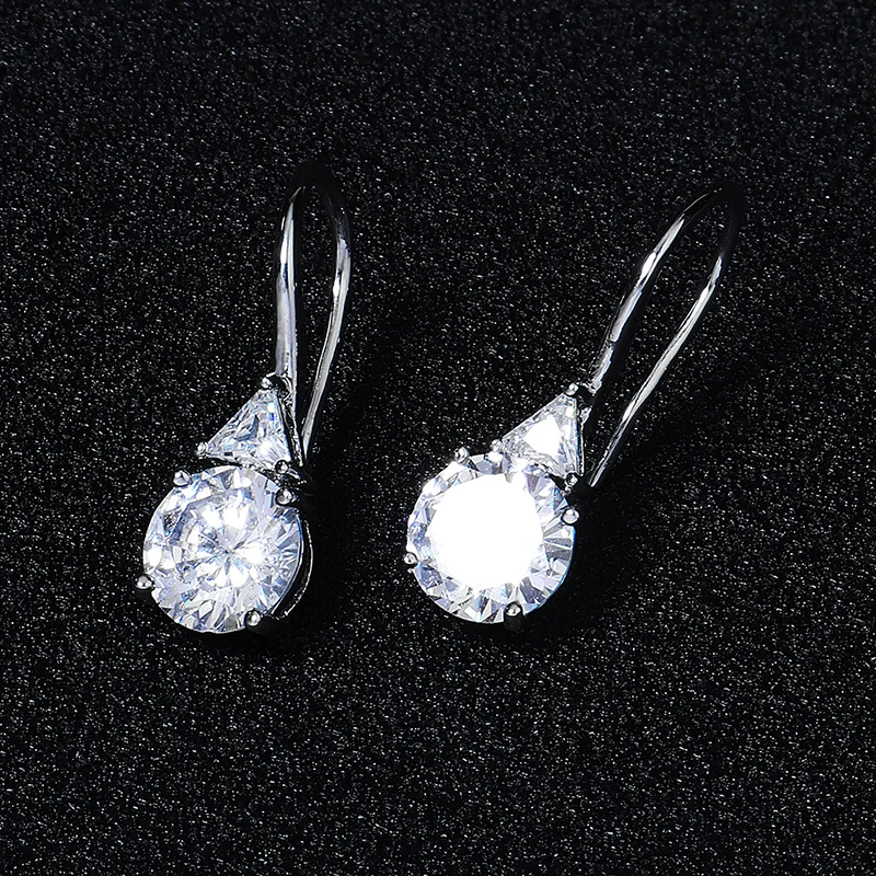 QYY мода кубического циркония воды свисающие серьги для женщин серебро Цвет