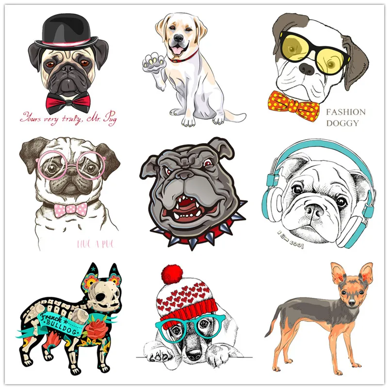 

2020 New Iron On Patches For Clothing Heat Transfer Stickers For T-Shirt Cute Puppy Patch For Jacket Pants DIY Fabric Accessary
