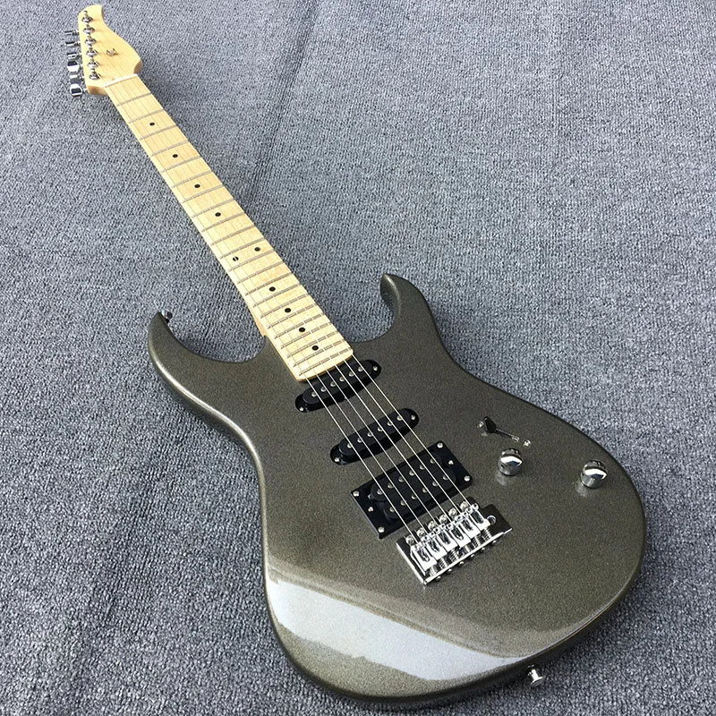 

Human ST Electric Guitar Mahogany Body Maple Fingerboard Chrome Hardware Gray Metallic Color Fast Shipping can be customized