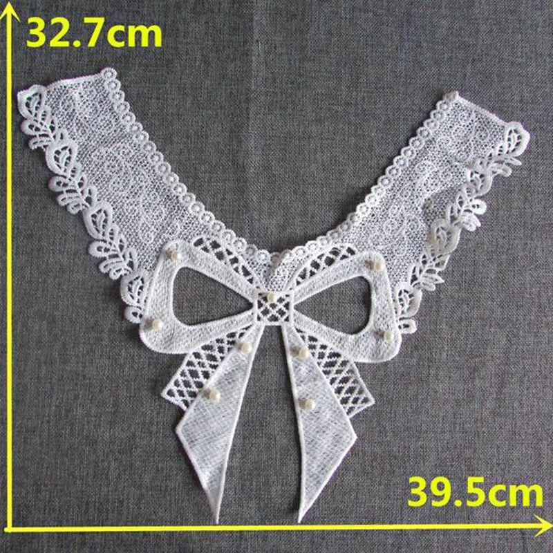 Новые 3D бусины белая хлопковая вышивка DIY цветок искусственное шитье вырез под