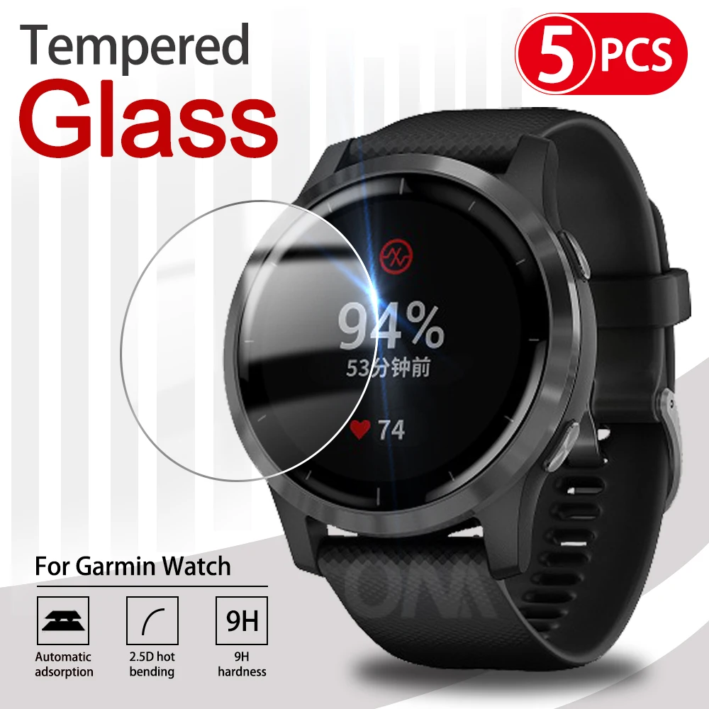 5Pcs 9H Premium Tempered Glass For Garmin Watch Active / Approach S20 / S40 / S60 Smart Watch Screen Protector Film Accessories